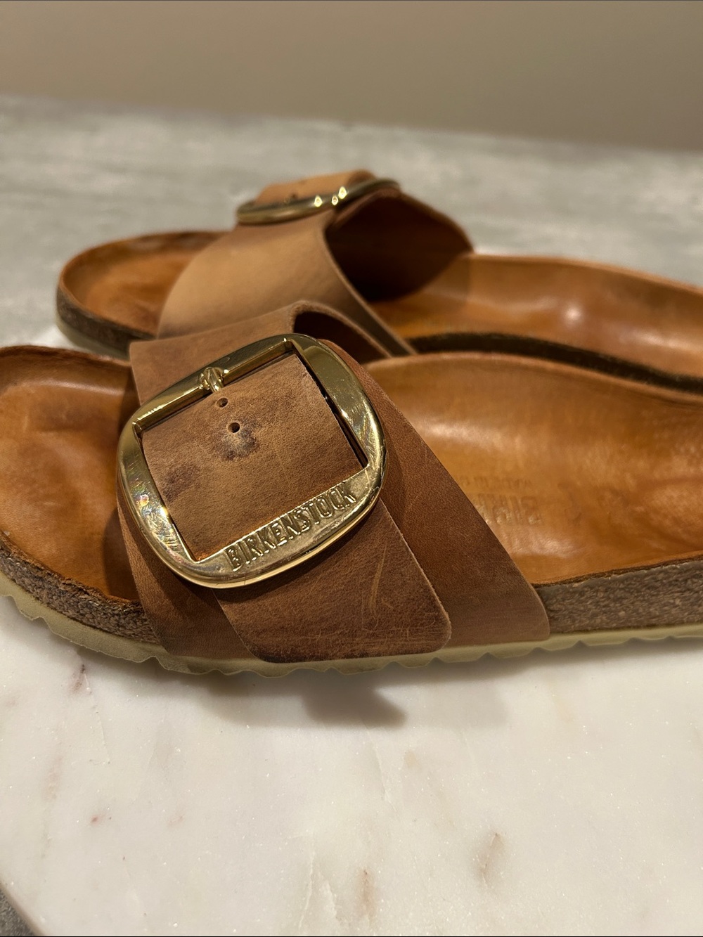 Birkenstock Madrid Big Buckle Leather sandals Size 39 W-8 8. - Picture 5 of 10